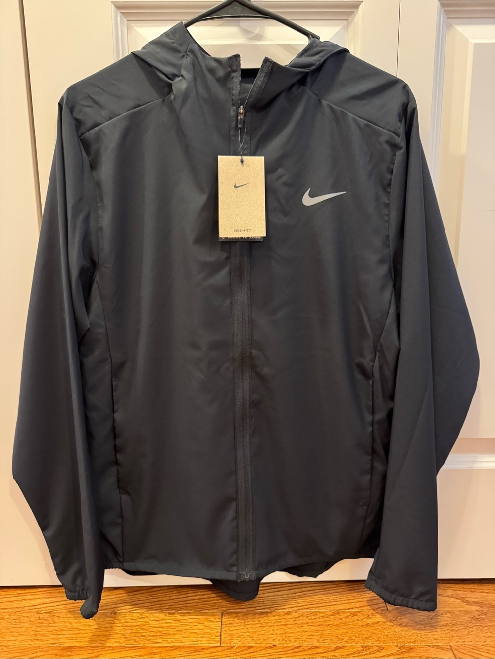 Nike Black Hooded Performance Jacket with Reflective Swoosh